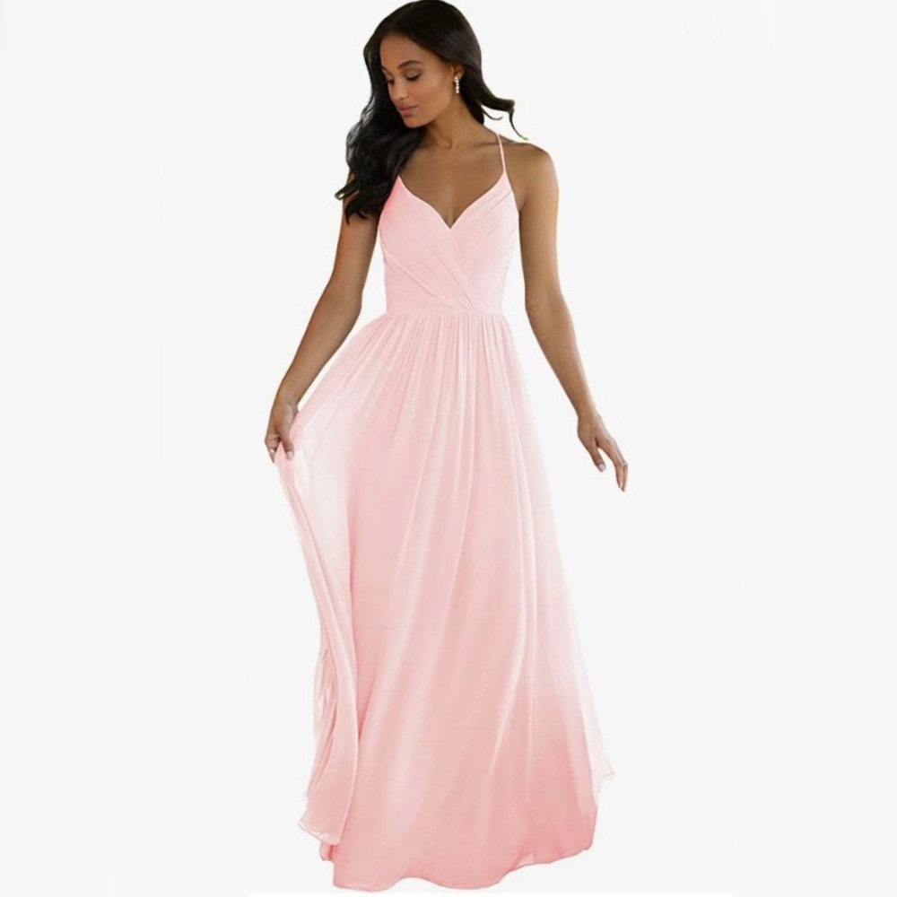 BOUTIQUE | Formal pink chiffon bridesmaid/prom/gala/military ball gown/dress 4&8